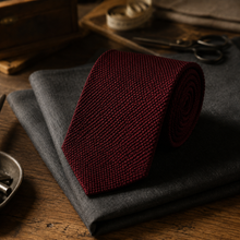 The Sloane | Grenadine Silk Tie - Burgundy