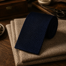 The Pembroke | Knitted Silk Tie - Navy
