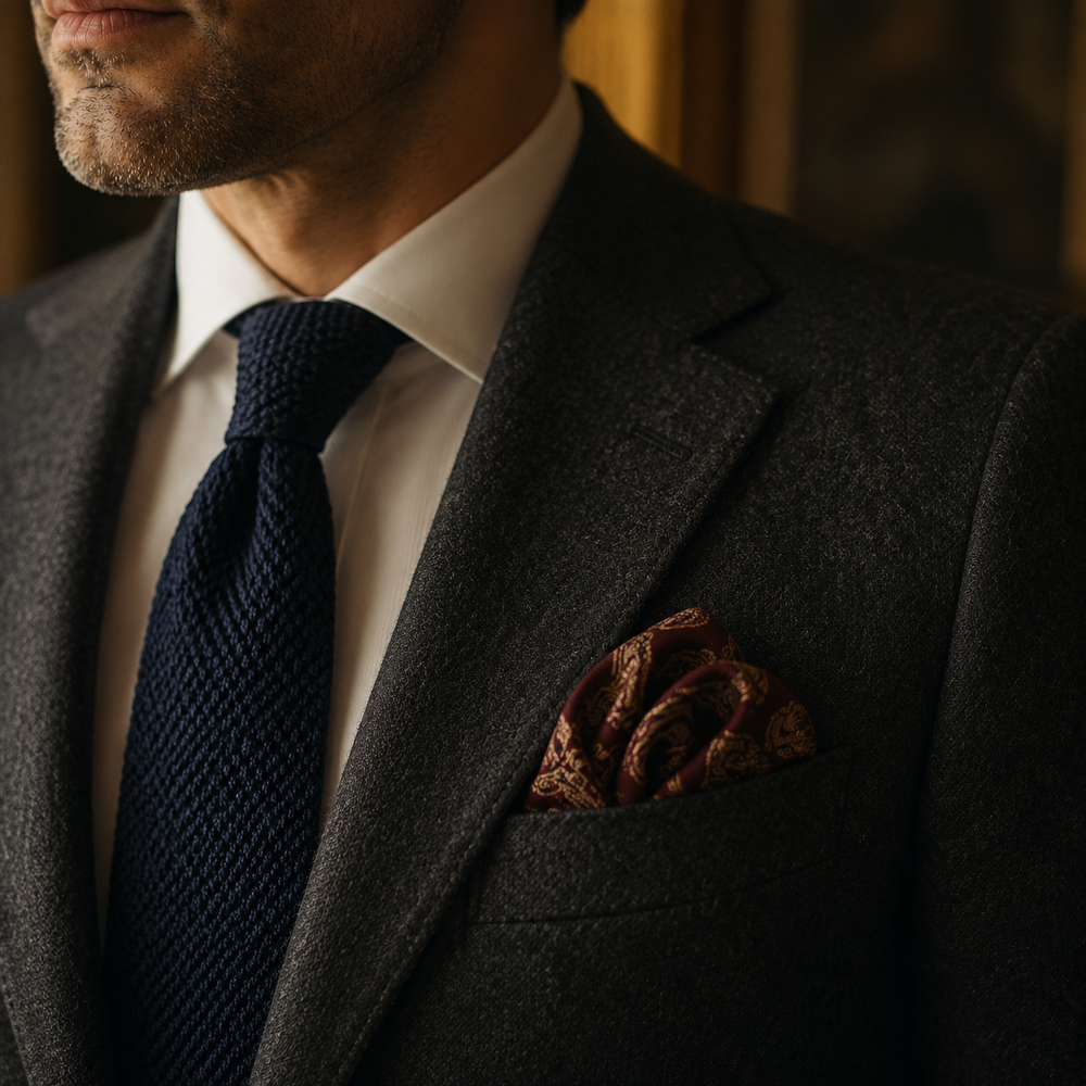 The Aubrey | Printed Silk Pocket Square