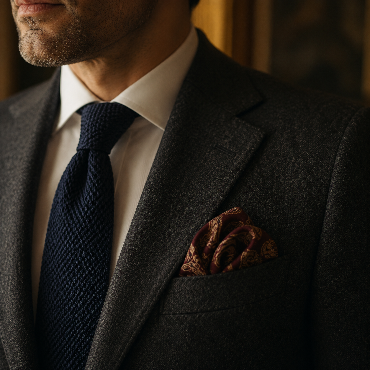 The Aubrey - Printed Silk Pocket Square