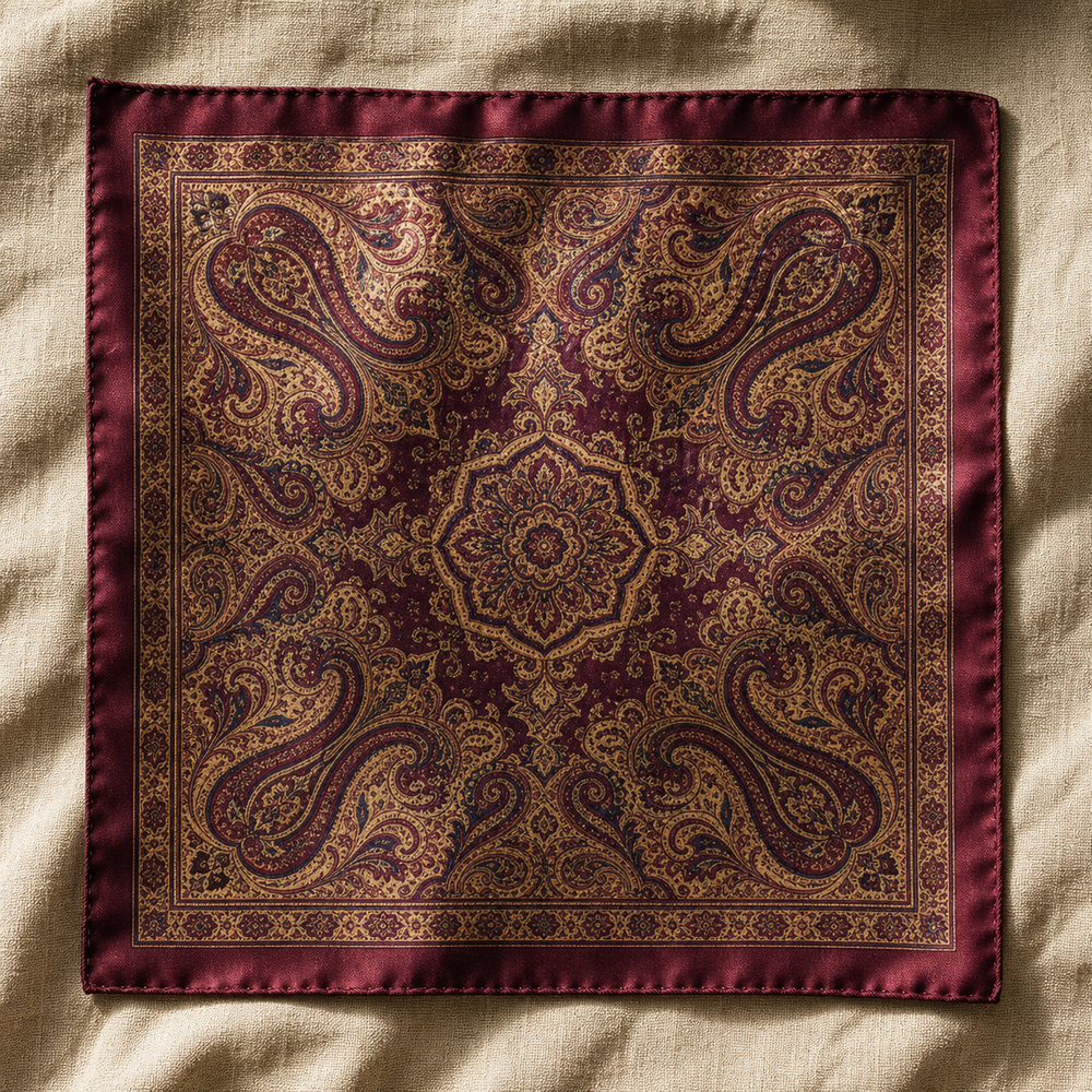 The Aubrey | Printed Silk Pocket Square