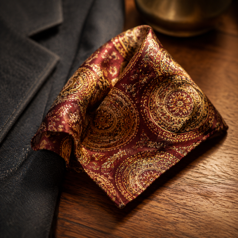 The Aubrey | Printed Silk Pocket Square